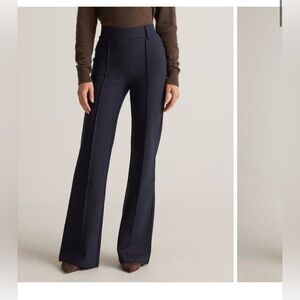 Quince Ultra-Stretch Ponte Flare Leg Pants - Navy